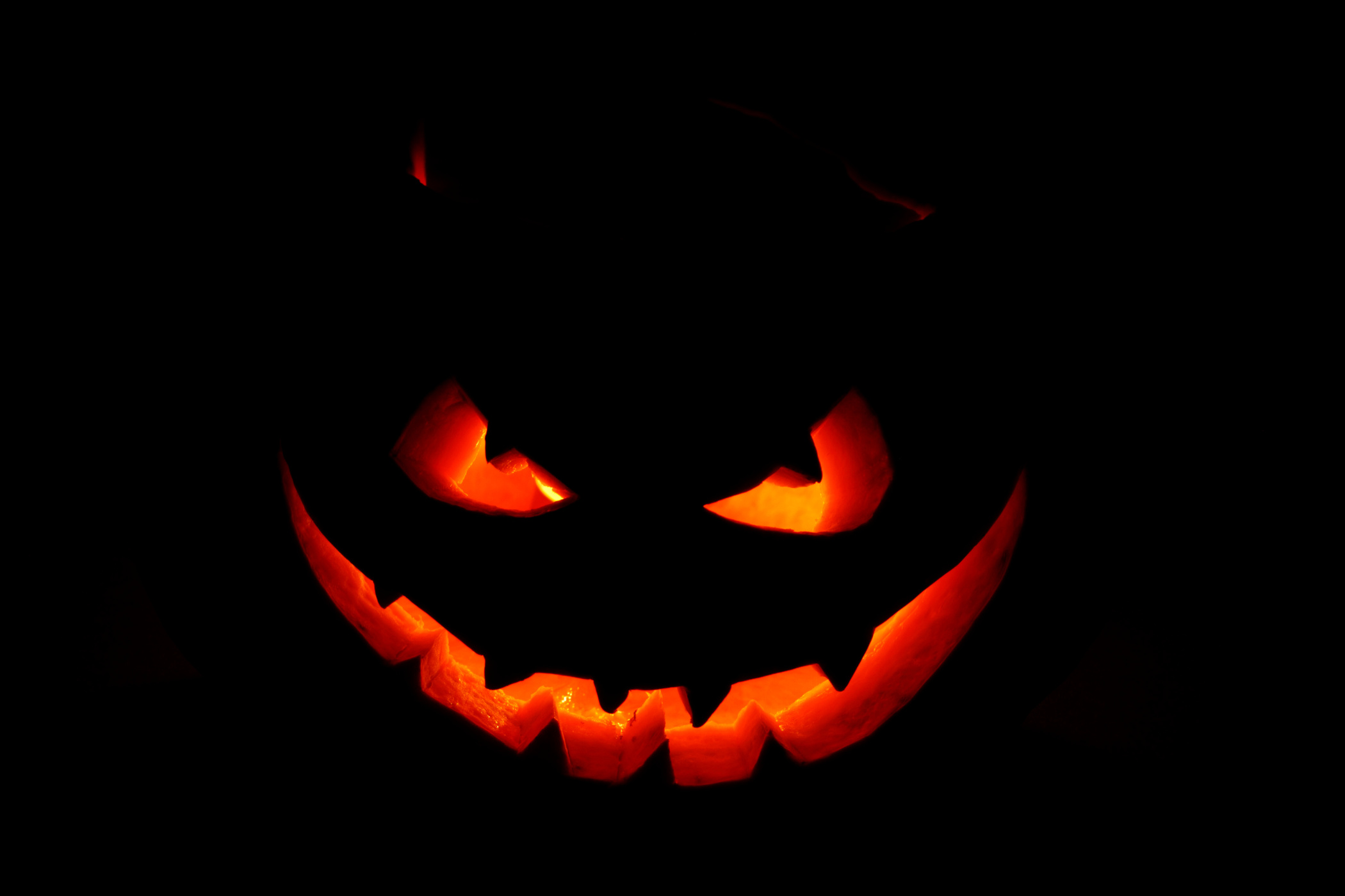 Scary face of Halloween pumpkin